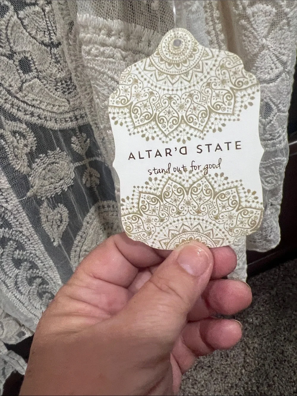 Altar’d State Cream Lace Cardigan / Kimono NWT